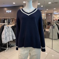 보브 V넥 배색 니트 7159450103 뉴코아일산