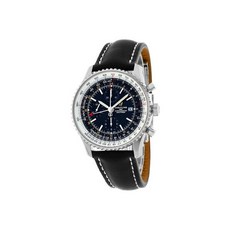 305388 / BREITLING Navitimer Chrono GMT 46mm Black Dial Leather Men's Watch A24322121B2X2