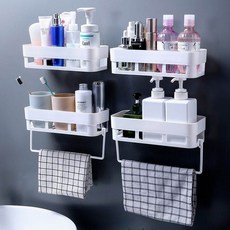 제이엘사 벽수납선반 벽선반인테리어 벽선반블랙 벽선반diy 타프로스 벽걸이 베란다 삼각 형 무타공 칼라 미용실이다 냉장고, 노르딕 화이트 4개 _가철 엘시스테인