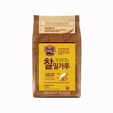 CJ 제일제당 백설 찰 밀가루 2.5 KG 6EA 1BOX 프리믹스 한과 홈베이킹 빵 떡 분말류, 1개
