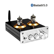 HiFi 6J5 튜브 프리 미니 블루투스 5.0 진공관 앰프, Silver-Bluetooth5.0
