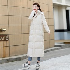 Makone여자 겨울 코트 롱 코트모자 탈부착 가능 가을 겨울