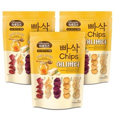 빠삭칩(허니버터)200gX3봉/원물간식 허니버터 부각 칩, 200g, 3개