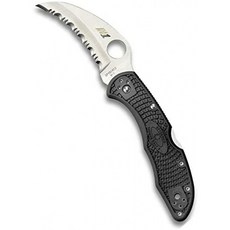 2.91" H-1 초부식 내강 블레이드 및 검은색 FRN 핸들 - SpyderEdge - C106SBK2가 장착된 Spyderco Tasman Salt 2 경량 폴딩 나, 단일옵션