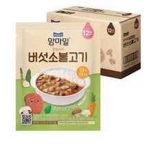 맘마밀 안심소스 버섯소불고기 2p, 버섯소불고기맛, 80g, 12개 - 맘마밀덮밥