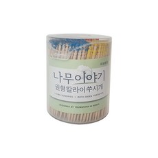 나무이야기 원형 칼라 나무 이쑤시개 500p 과일, 1개, 500개입