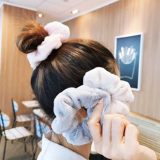 루즈루나 6개세트 여성 헤어끈 풍성한 밍크 페이크퍼 겨울 곱창 밴드 헤어 머리끈