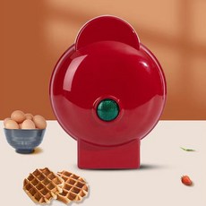 Sanmao 와플메이커 미니 가정용 샌드위치 간식메이커 2구 전기 샌드위치 와플, 붉은색