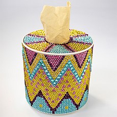 디어아트 보석십자수 DIY 휴지통, 4.인디언 체크(두루마리형)