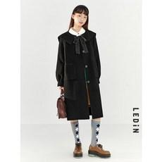 가을 겨울 울 모직 버건디 코트 여중 롱 키
