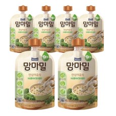 맘마밀 안심이유식 브로콜리와 닭가슴살, 6개, 100g