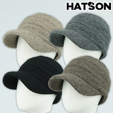 [햇츠온]H2-4102 HatsON 브랜드 남성 여성 겨울 방한 비니 챙 울 캡 귀달이 등산 골프 모자 AA - 햇츠온겨울모자