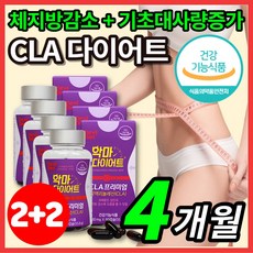 독일 토날린 CLA 공액 리놀레산 다이어트 씨엘에이 홍화씨유 기초대사량 증가 단기간 1주 2주 3주 4주 일주일 한달 먹으면서 다이어트 운동 전 후 영양제, 4박스, 60캡슐