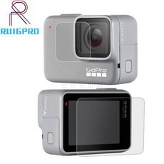 1Pcs GoPro 영웅 7을위한 플라스틱 유리제 스크린 보호 필름 + 1Pcs HD 렌즈, 상세내용참조