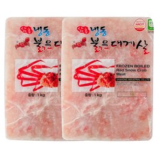 국내산 붉은 대게살 파지 1kg 내용량 700g 식자재 대량용 업소용 붉은 단 홍게살, 2개