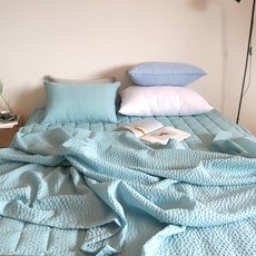 [르헤브] 파스텔 선염 시어서커 홑이불 (싱글150x200), 아쿠아