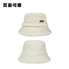 아플리케 램스울 융털 벙거지 여성 보온 방한 가을 클로슈햇 양면 둥근얼굴 버킷햇