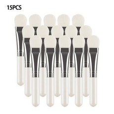 휴대용 페이셜 마스크 소프트 브러시 나무 손잡이 얼굴 스킨 케어 미용 화장품 도구 팬 모양 전문 메이크업 브러시 3 가지 색상, C 15PCS