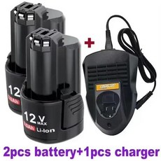 Bosch 리튬 이온 충전식 배터리 12V10.8V 충전기 3000mAh BAT411.BAT 나노, 02 2battery.1charger