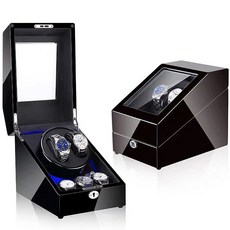 2 + 3 LED 탄소 섬유 가죽 자동 시계 와인 더 회 전자 홀더 디스플레이 모터 셰이 커 상자 발동기 권선 Remontoir Watchwinder|시계 박스|, Type 8