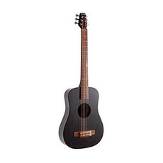 KLOS Black Carbon Fiber Travel Acoustic Guitar Kit with Gig Bag Strap Capo and more null, 1