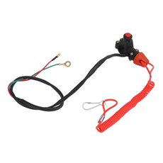 EVGATSAUTO 안전 우의 안전우의 테더 차단 스위치 22mm 7 8인치 킬 스톱 스위치테더 랜야드 코드가 있는 오토바이 ATV 오프로드 차량용 Q1205971, 1개