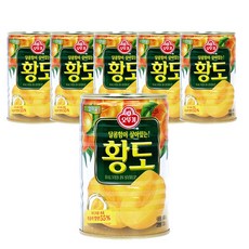 오뚜기 황도 통조림 반절, 400g, 6개