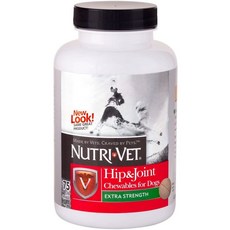 개를 위한 글루코사민 콘드로이틴이 함유된 Nutri-Vet 엉덩이 관절 씹을 수 있는 개 보조제 75 count, 1개