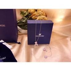 onse SWAROVSKI 스와로브스키 2021ss 신상품 핑크테디베어 세트 목걸이+귀걸이
