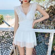 수영복 여자 몰드 보수 패션 슬림핏 온천 원피스형 여성 수영복, XL