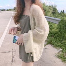 8컬러 여름 니트 얇은 해변비치 에어컨 가디건 휴가룩 편한 여성 베이직 여자