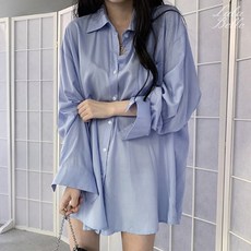 라라벨 여성용 셔츠 메모리 카라넥 루즈핏 데일리 베이직 블라우스 셔츠