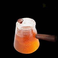 나무 손잡이 긴유리 다관 700ml 물병 다기 찻잔 도자기티포트 93000EA