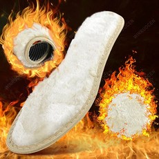 난방 온열 깔창 신발 WINRUOCEN 겨울 봉제 펠트 안창 보온 두꺼운 여성 남성 스노우 부츠 발 마사지 스포츠 패드, 2.EU 3536