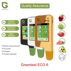 미세먼지측정기 공기질 측정기 GreentestECO6 업그레이드 가정용 주방 질산염 테스터 감지기 방사선 TDS 물 블루투스 기능 및 정전식 스크린, White, 1개