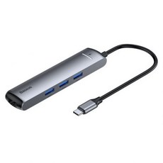 [해외] BASEUS 6IN1 포트 허브 도킹 스테이션 TYPEC TO PD OF HDMI USB3.0 RJ45 어댑터 분배기 유형 C 허브 (컴퓨터 용), grey