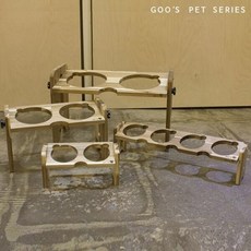  강아지밥그릇 강아지식기 아카시아 원목 식탁 4구, 1, 본상품선택 