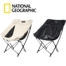 내셔널지오그래픽 캠핑 의자 시그니쳐 라운지 체어, 블랙, 1개