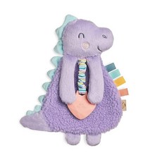 Itzy Ritzy 잇지릿지 러비 치발기 크링클 사운드 패브릭 봉제 인형, 퍼플 공룡