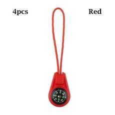 나침반 등산 2/4Pcs 지퍼 꼬리 로프 포켓 나침반 EDC 미니 팔찌 기어 서바이벌 키 체인 캠핑 하이킹 야외, 02 Red-4pcs, 4개
