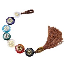 GHSHOP 수제 7 차크라 크리스탈 돌 매달려 장식품 넘어진 돌 벽 걸이 자동차 창 Reiki 풍수 영적 요가 명상