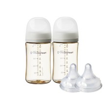 더블하트 모유실감 3세대 PPSU 모먼트 트윈팩 240ml+젖꼭지(2입), 오후의베이지, 3세대 젖꼭지S, 단일옵션, 1세트