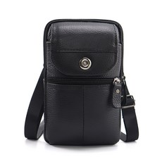 핸드폰케이스가방 소가죽 남자 벨트백 허리색 가방행거 멀티 세로의 돈 핸드폰파우치 공사장 일을 함 동전지갑