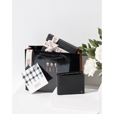 닥스 악세서리 남성 20FW [DAKS GIFT][선물풀패키지동봉]블랙 가죽 미니 DD로고 반지갑 DBWA0F975BK