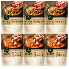 비비고 베스트 찌개요리(돼지고기김치찌개3/차돌된장찌개3), 1세트, 2760g