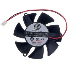 쿨링팬 ALLPARTZ DC 브러시리스 PLD05010S12L 그래픽 카드팬 46mm DC12V 0.1A 2핀 냉각팬 2선단일 340176