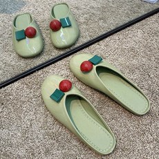 얕은 입 둥근 머리 여성 신발