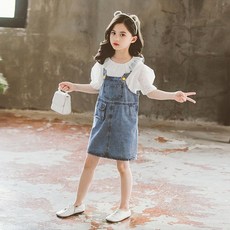 초등여아멜빵치마
