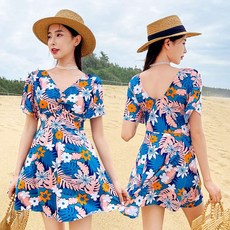 중년 수영복 40대 할머니 래쉬가드 엄마 빅사이즈, 오렌지