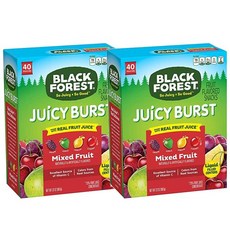 (미국직배) 1+1 블랙포레스트 쥬시 버스트 리얼 과일젤리 23g 40개입 Black Forest Black Forest Juicy Burst Fruit Snacks Mixed